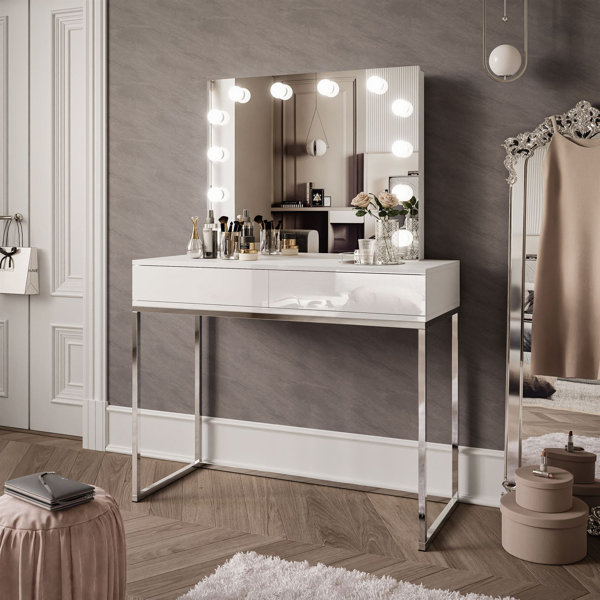 Ivy Bronx Beddoe Dressing Table with Mirror Wayfair.co.uk